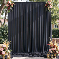 Toile de Fond Mariage Épaisse, Rideau Poche à Tringle, coloris noir