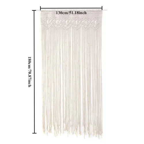 Rideau en Macramé Bohème pour Porte et Fond de Mariage, 6 Tailles de 90 à 130 cm
