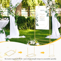 Chevalet Panneau de Bienvenue Mariage en Métal Doré, vue complémentaire 3