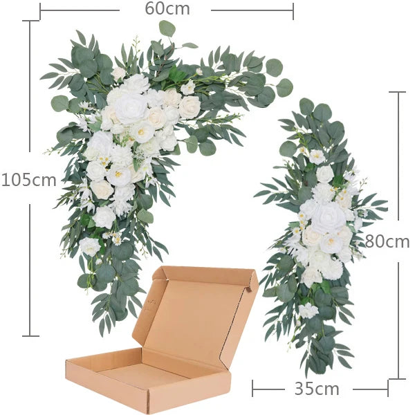 Compositions Florales et Voilages Bohèmes pour Arche de Mariage, 24 Articles à la Pièce