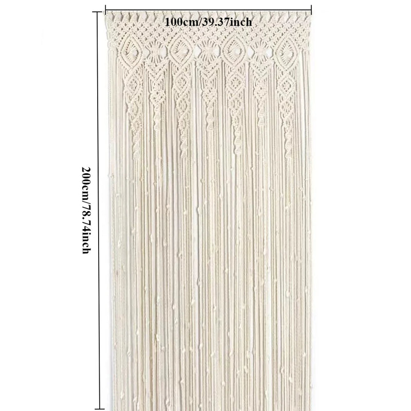 Rideau en Macramé Bohème pour Porte et Fond de Mariage, 6 Tailles de 90 à 130 cm
