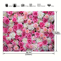 Toile de Fond Mur de Roses, Polyester Imprimé, vue complémentaire 6