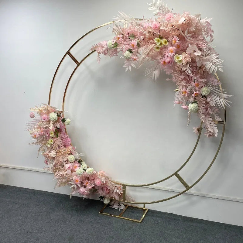 Arche de Mariage Ronde Dorée Double Cercle, 200 cm de Diamètre, vue complémentaire 2