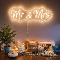 Néon Mariage « Mr & Mrs » Blanc Chaud ou Froid, 40 cm, vue complémentaire 6