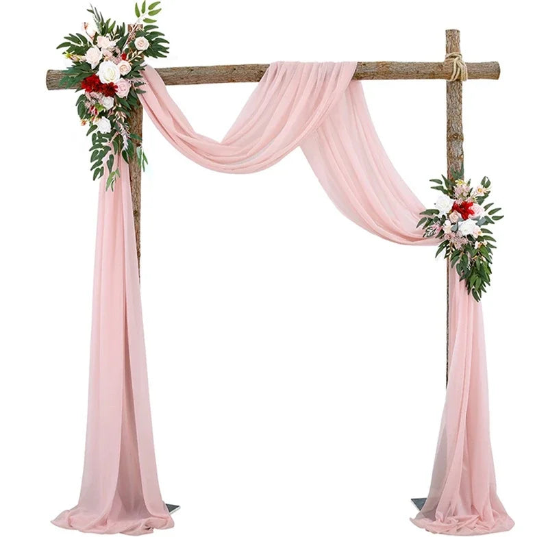 Voilage Chiffon pour Arche de Mariage, coloris rose poudré