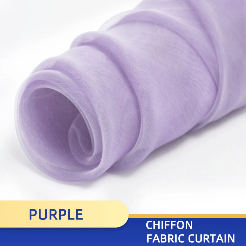Voilage Mariage Translucide en Polyester, 160 cm de Large, coloris lilas