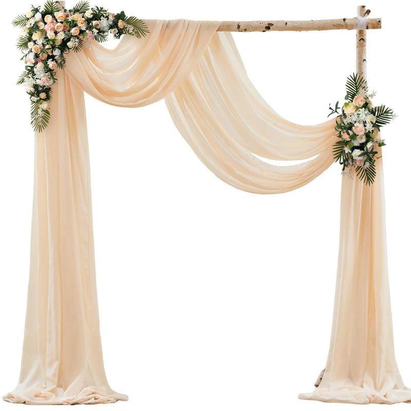 Voilage Chiffon pour Arche de Mariage, 75 cm de Large, coloris champagne