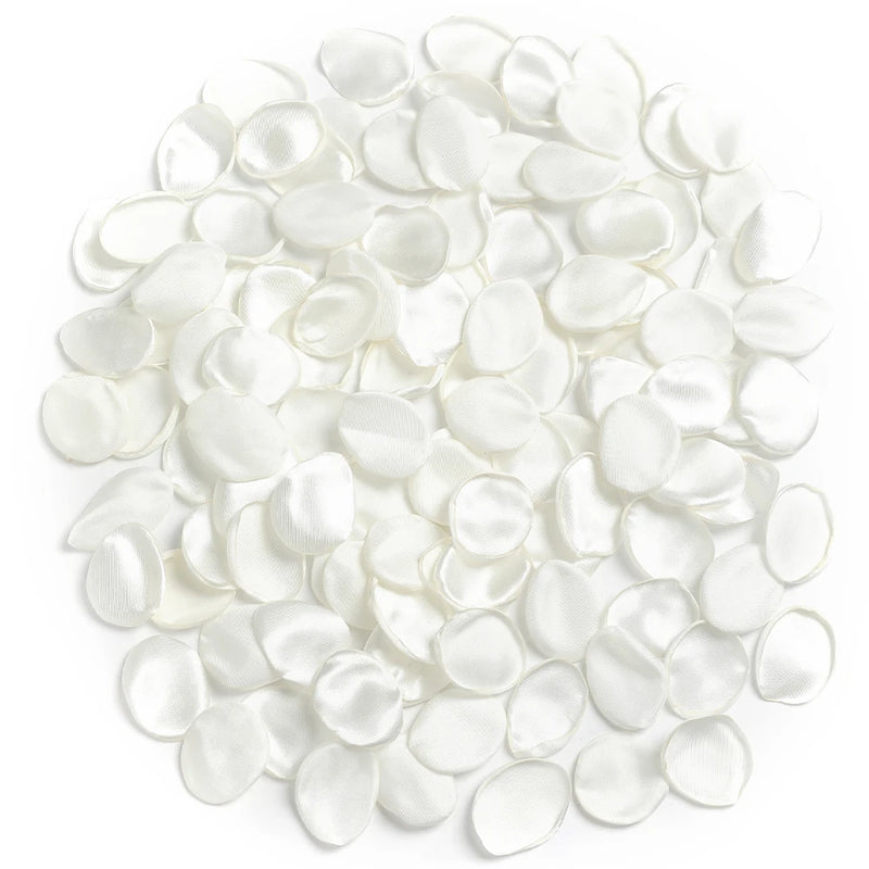 Pétales de Rose Satinés Artificiels, coloris blanc