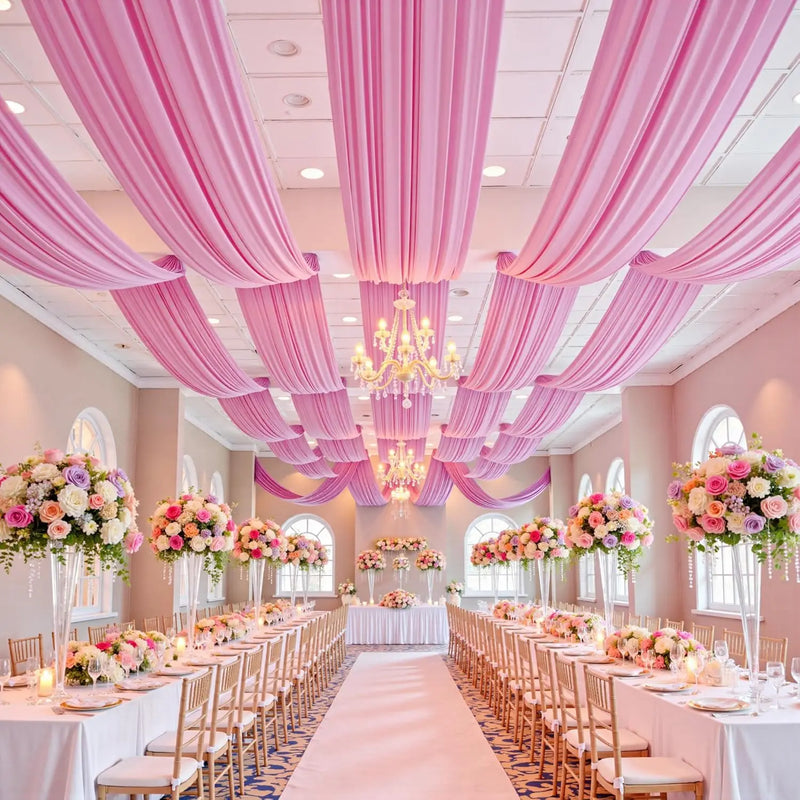 Drapé d'Arche de Mariage Sans Plis, 8 Coloris, 3 à 10 m de Long