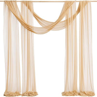 Voilage Mariage pour Arche et Porte en Polyester, coloris champagne