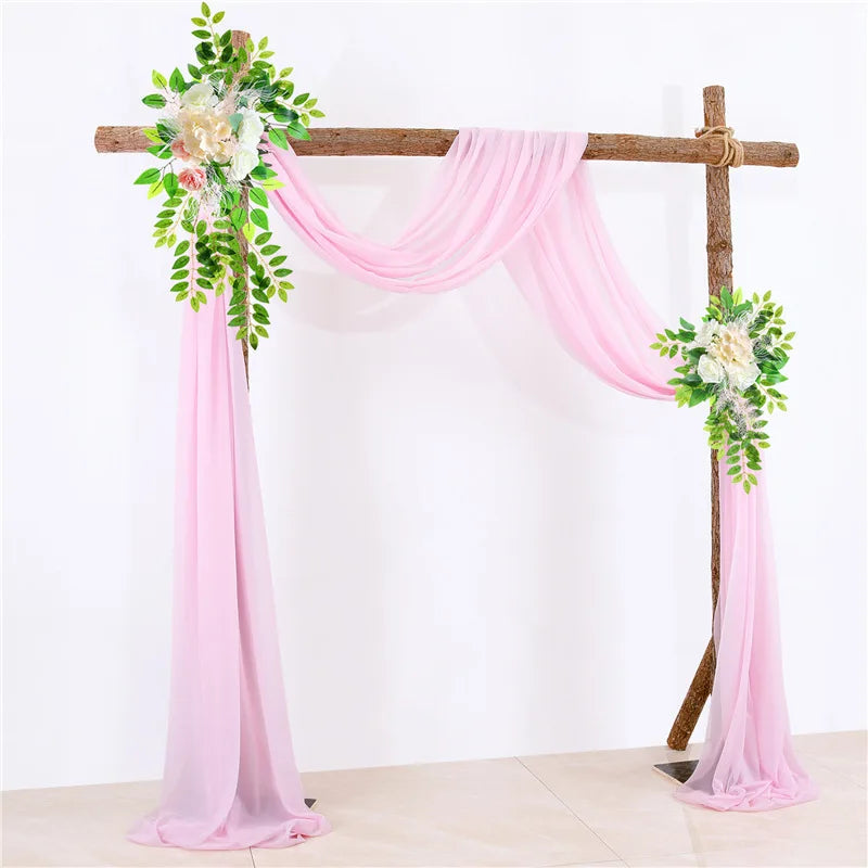 Voilage d'Arche de Mariage 76 cm de Large, coloris rose pastel
