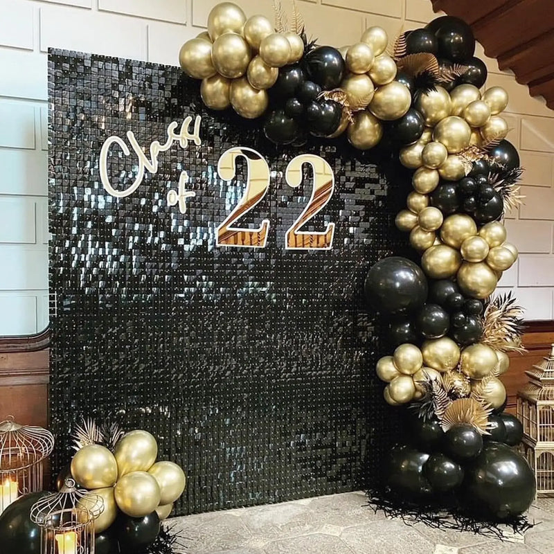 Mur de Paillettes pour Photocall Mariage, coloris noir