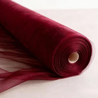 Rouleau de Tulle pour Arche de Mariage, 30 cm × 50 m, Blanc, coloris bordeaux