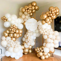 Kit Arche de Ballons Blanc et Or Chromé avec Confettis, vue complémentaire 5