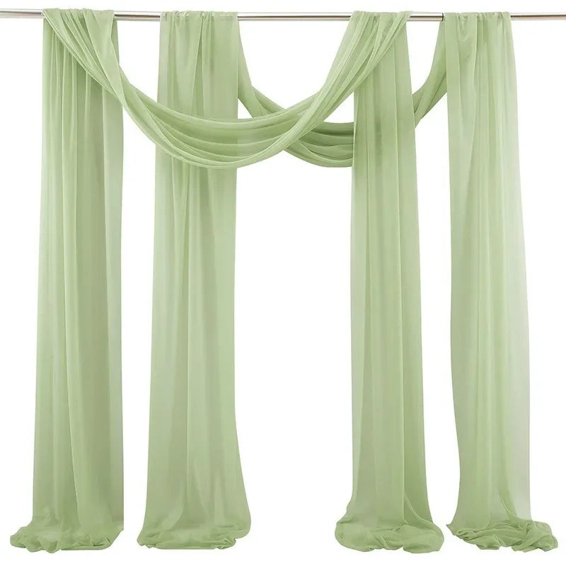 Voilage Mariage pour Arche et Porte en Polyester, coloris vert sauge