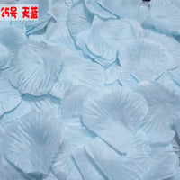 Pétales de Rose Artificiels en Tissu, coloris bleu ciel