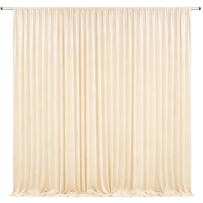 Toile de fond de mariage extensible à poche à tringle, coloris abricot