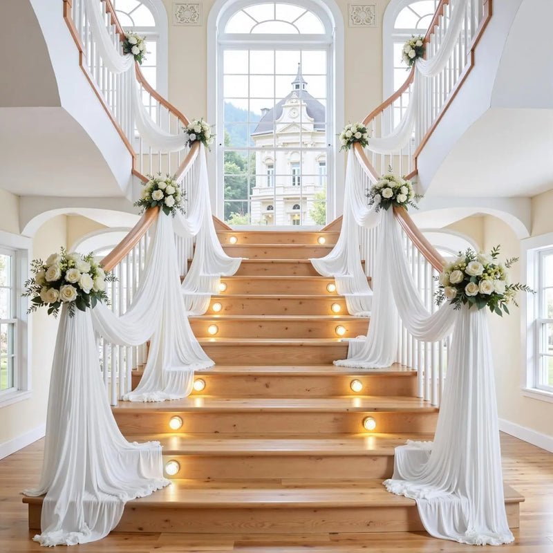 Drapé d'Arche de Mariage Sans Plis, 8 Coloris, 3 à 10 m de Long