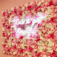 Mur de Fleurs Artificielles, Panneau de Roses Fuchsia 40 × 60 cm, 3 Coloris