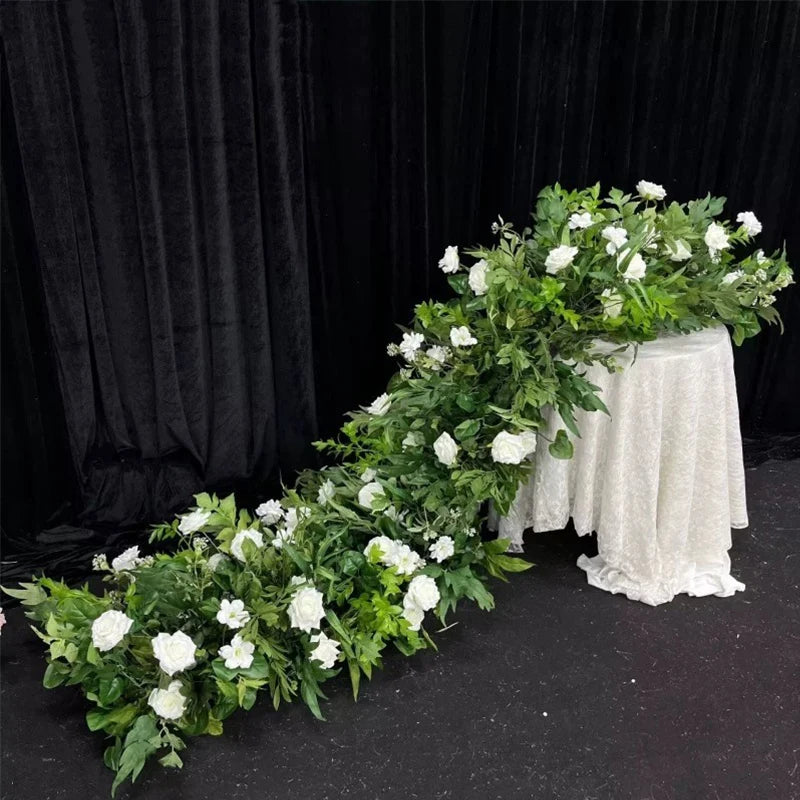 Fleurs pour Arche de Mariage, coloris feuillage vert et blanc