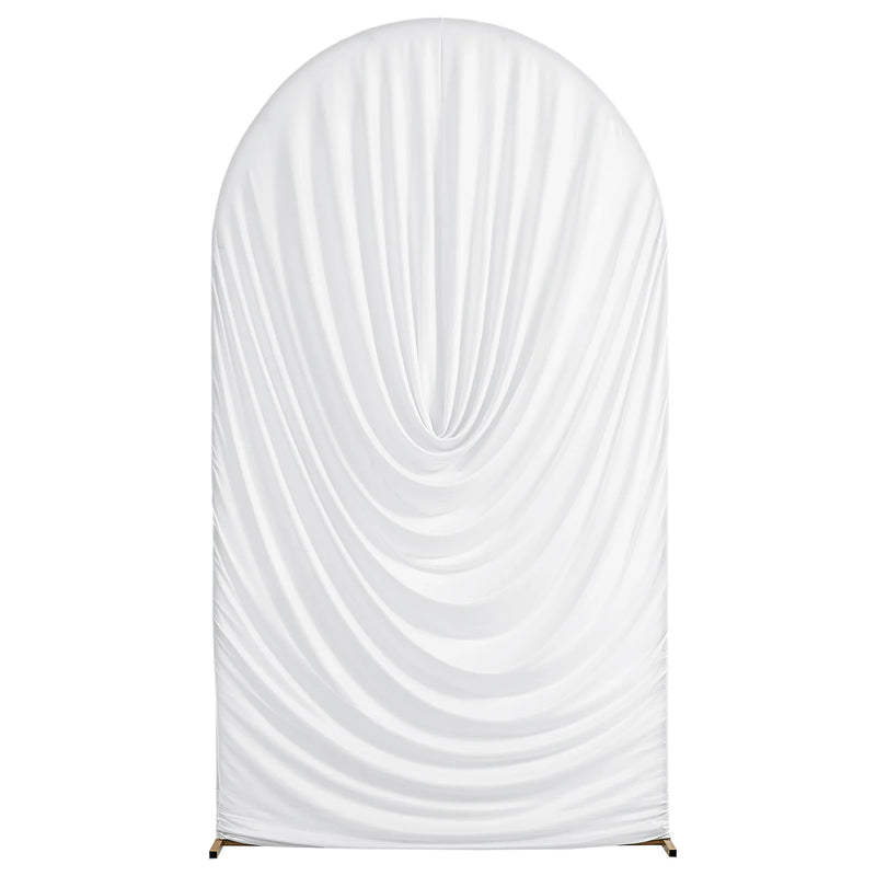 Housse d'Arche de Mariage Drapée en Spandex, coloris blanc