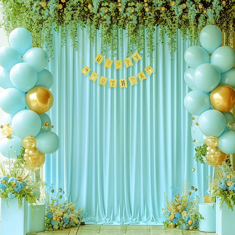 Toile de Fond Mariage Opaque en Polyester 180 g, coloris bleu turquoise clair