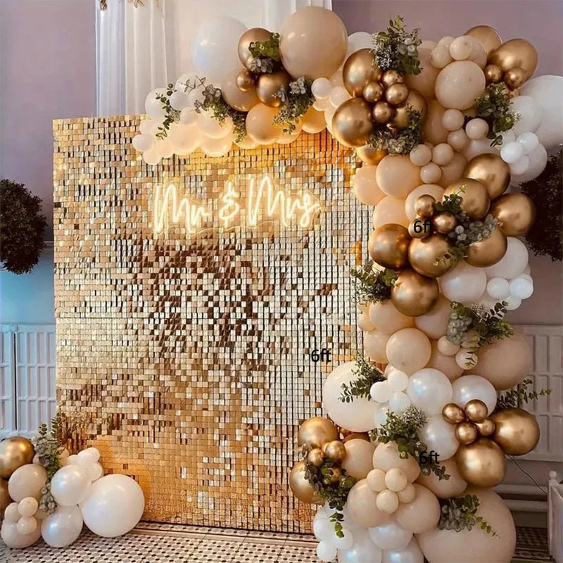 Mur de Paillettes pour Photocall Mariage, coloris champagne