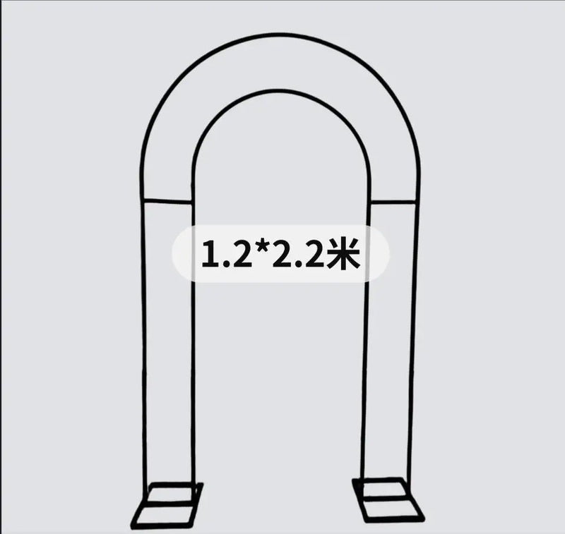 Arche de Mariage Double en Métal, 220 × 120 cm, Doré, coloris noir