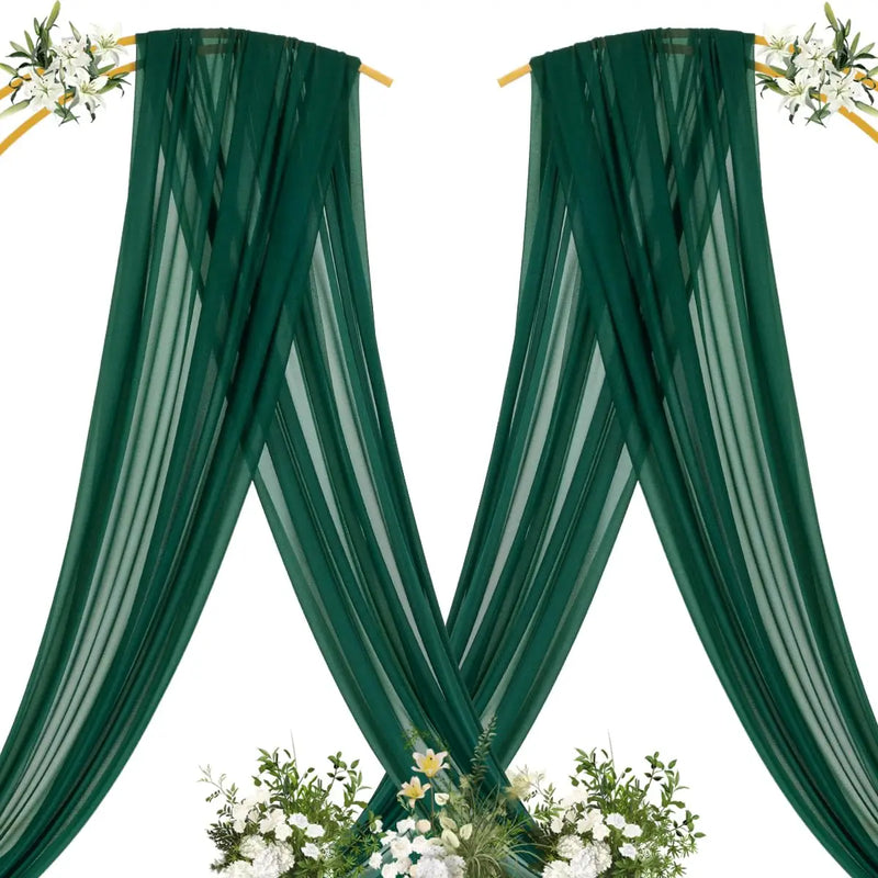 Voilage Drapé pour Arche de Mariage et Plafond, coloris vert émeraude