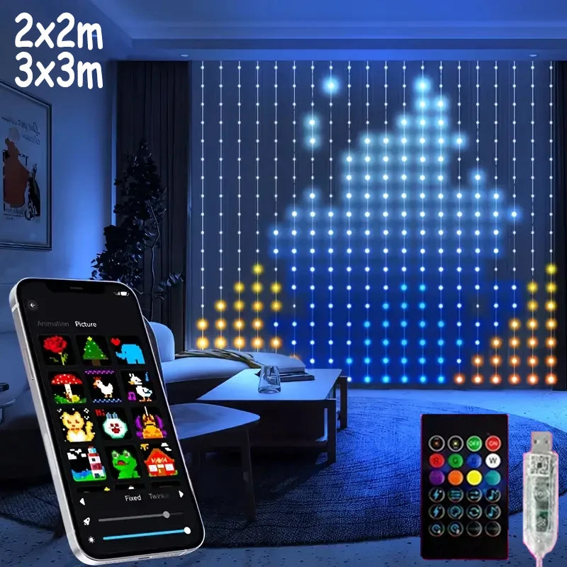 Rideau Lumineux Connecté 400 LED, Application et Télécommande, vue complémentaire 2