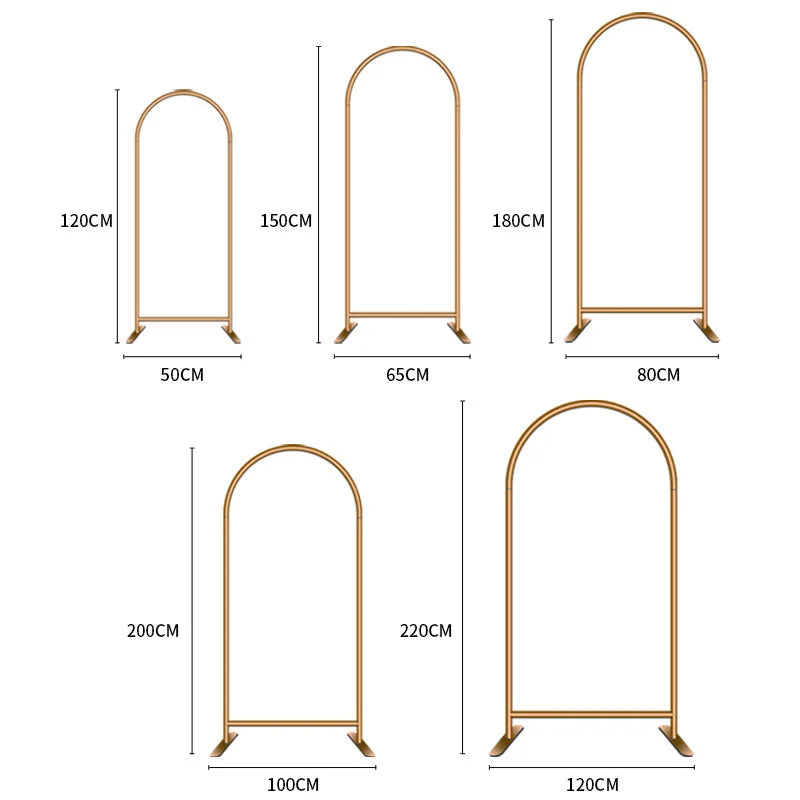 Arche de Mariage Dorée en Métal, à l'Unité ou en Lot de 3 Arches