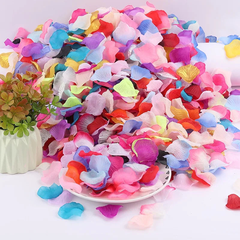 Pétales de Rose Artificiels, Lot de 500 Pétales, coloris mélange de couleurs assorties
