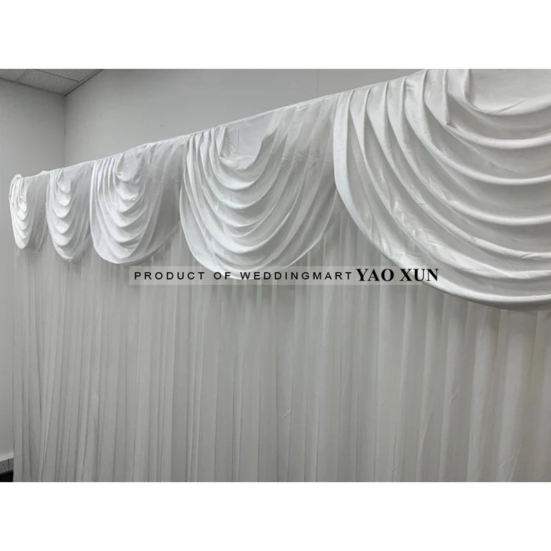 Drapé Swag pour Fond de Mariage, coloris blanc