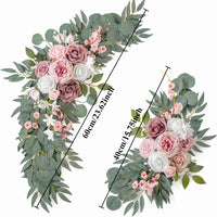 Fleurs pour Arche de Mariage, coloris rose, vieux rose et blanc