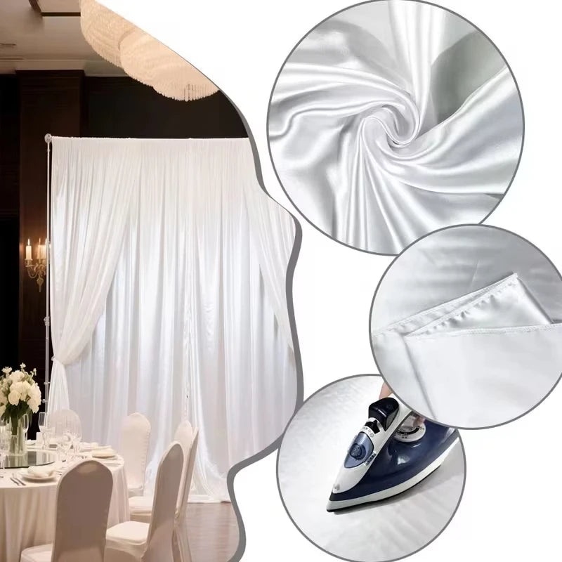 Toile de Fond Mariage en Satin, Poche à Tringle, vue complémentaire 2
