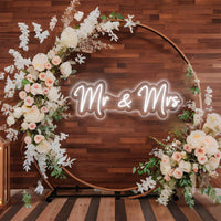 Néon Mariage « Mr & Mrs » Blanc Chaud ou Froid, 40 cm, vue d'ensemble