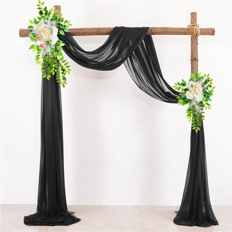 Voilage d'Arche de Mariage 76 cm de Large, coloris noir