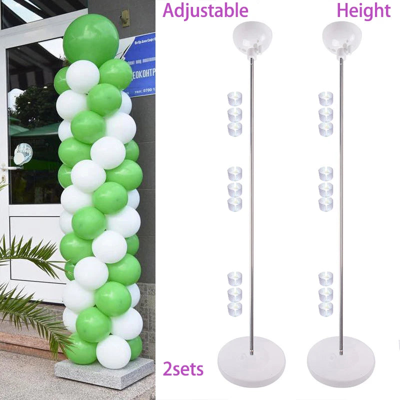 Support de Ballons sur Pied, Colonne ou Cercle, colonne réglable, lot de 2
