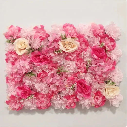 Mur de Fleurs Artificielles, Panneau Haute Densité 60 × 40 cm, 22 Coloris