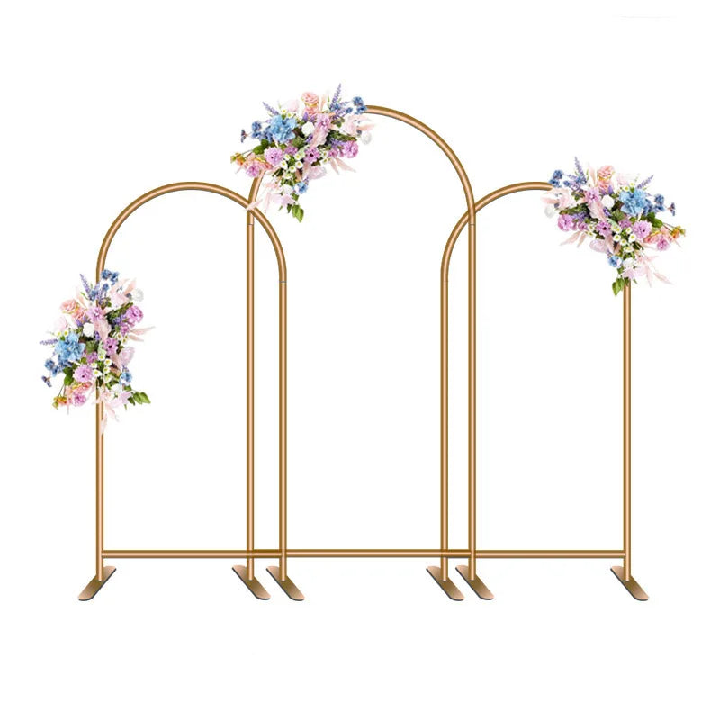 Arche de Mariage Dorée en Métal, à l'Unité ou en Lot de 3 Arches