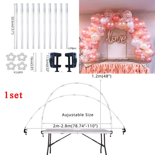 Structure Arche Ballon : Cercles, Cœurs et Arches à la Pièce, arche de table réglable, 200 à 280 cm