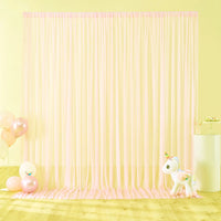 Voilage Chiffon de Mariage avec Poche pour Tringle, coloris pêche