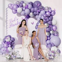 Kit Arche de Ballons Violet, Lilas, Blanc et Argent, vue complémentaire 5