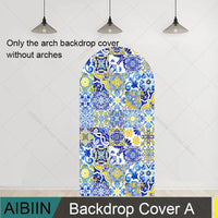 Housse d'Arche de Mariage Extensible, Bleu, Jaune ou Carreaux, carreaux bleus et jaunes, grands motifs