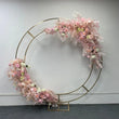 Arche de Mariage Ronde Dorée Double Cercle, 200 cm de Diamètre