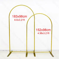 Arche de Mariage Dorée en Aluminium avec Sac de Rangement, 3 Tailles