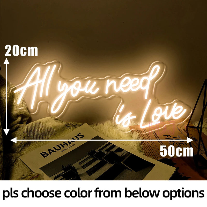 Néon Mariage Mural, 10 Phrases dont « Better Together », 11 Couleurs