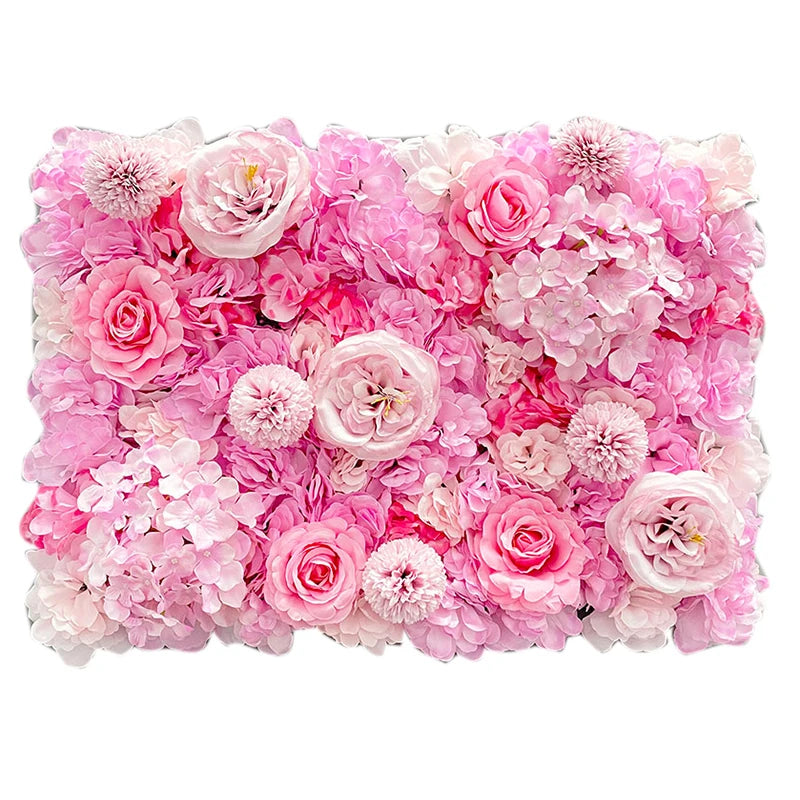 Mur de Fleurs Artificielles, Panneau de Roses 40 x 60 cm, coloris rose vif