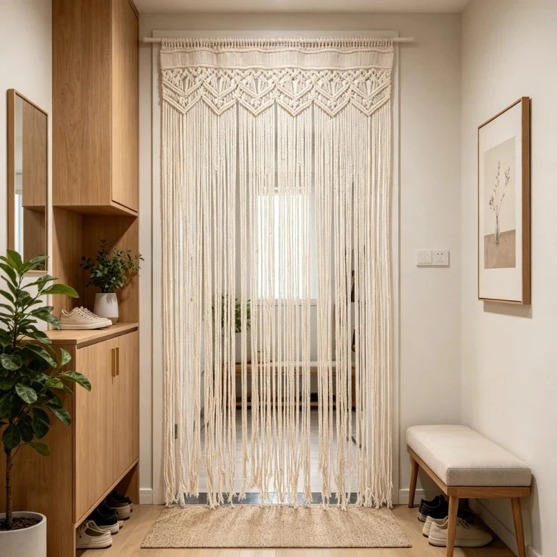 Rideau en Macramé Bohème pour Porte et Fond de Mariage, 6 Tailles de 90 à 130 cm