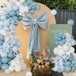 Kit Arche de Ballons Bleu Poussière, Bleu Clair et Blanc avec Nœuds, 146 Ballons